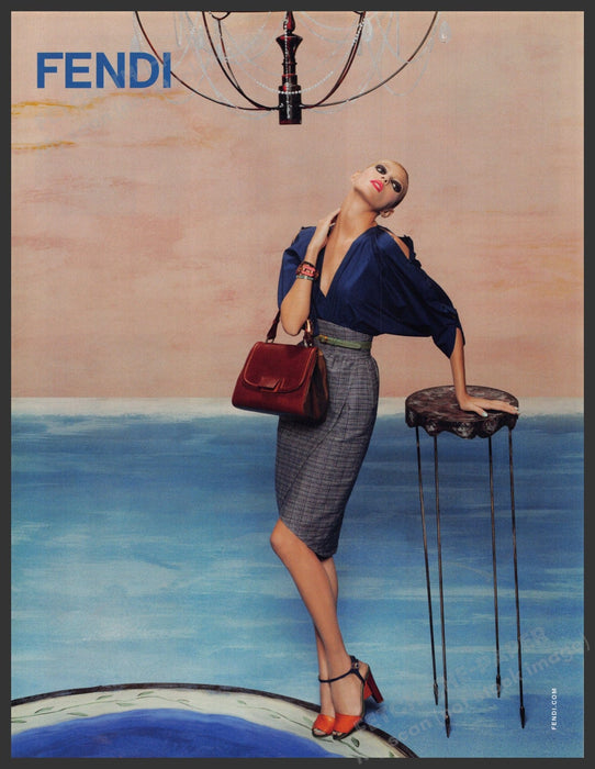 Fendi Shoes Handbag 2010s Print Advertisement 2011 Legs Tall Table Fashion Fetch-the-Paper