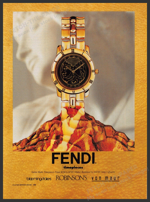 Fendi Timepieces Watch 1990s Print Advertisement 1990 Sculpture Fetch-the-Paper