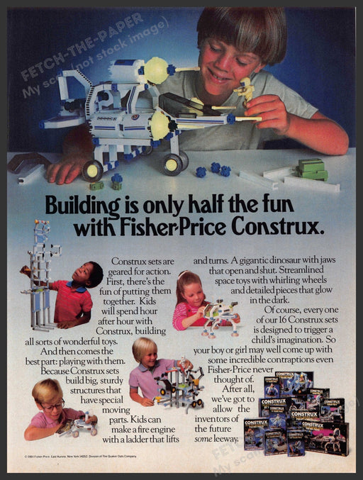 Fisher-Price 1980s Print Advertisement 1984 Construx Building Toys Fisher-Price