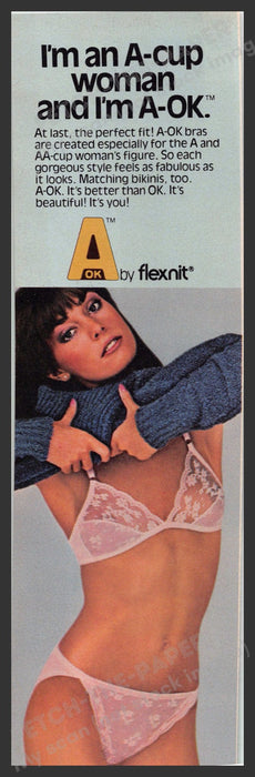 Flexnit A-Ok Bra Panties 1980s Print Advertisement 1981 Lingerie Fetch-the-Paper