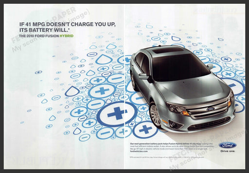 Ford Fusion Hybrid 2000s Print Advertisement Ad (2 pgs) 2009 "Drive One" Ford