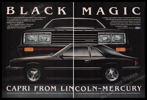 Ford Lincon-Mercury Capri Car 1980s Print Advertisement (2 pages) 1980 Fetch the Paper!