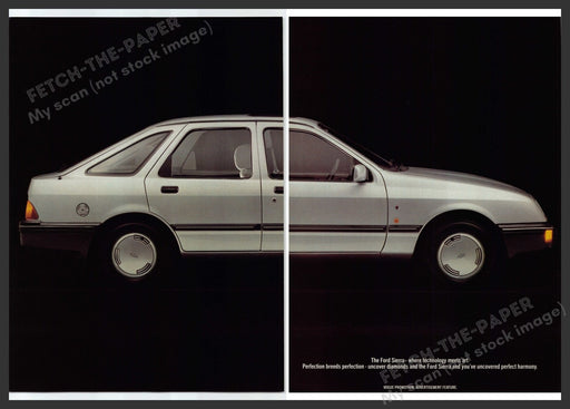 Ford Sierra Car 1980s Print Advertisement (2 pages) 1982 Fetch the Paper!