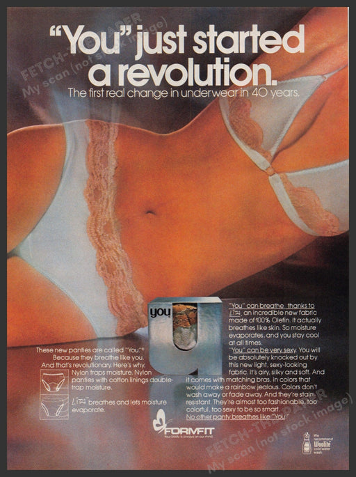 Formfit Lingerie 1980s Print Advertisement Ad 1981 "..just started a revolution" Fetch-the-paper.com