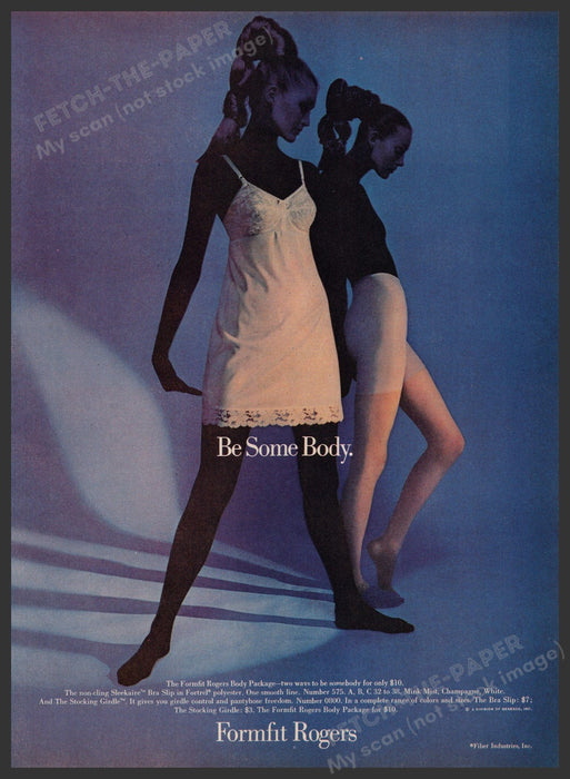 Formfit Rogers Lingerie 1960s Print Advertisement Ad 1969 Legs "Be Some Body" Fetch the Paper!