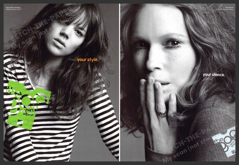 Freja Beha Erichsen Mia Farrow for Gap 2000s Magazine Ad Front & Back (1pg) 2006 Gap