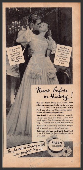 Fresh Cream Deodorant 1940s Print Advertisement Ad 1947 Fetch-the-Paper
