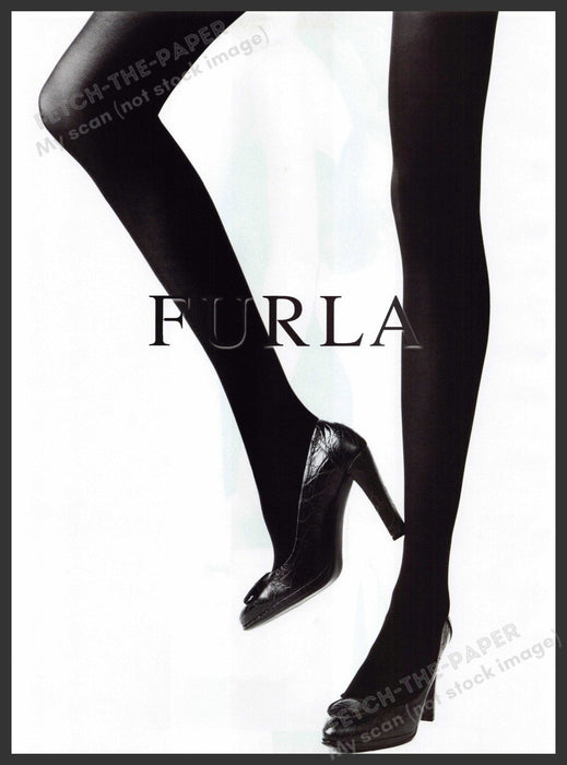 Furla Shoes 2000s Print Advertisement Ad 2006 Long Legs Black Tights Furla
