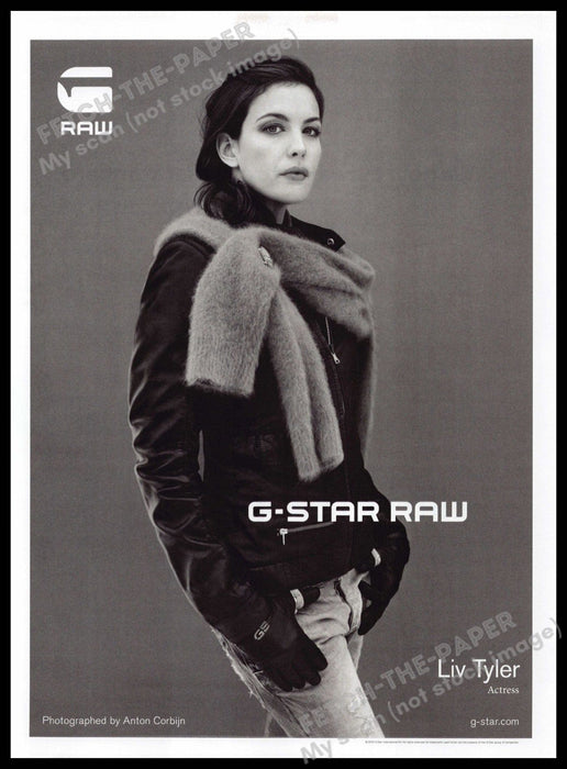 G-Starr Raw 2010s Print Advertisement 2010 Liv Tyler Anton Corbijn Fetch-the-Paper