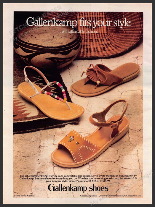 Gallenkamp Shoes 1980s Print Advertisement 1981 Sandals Gallenkamp