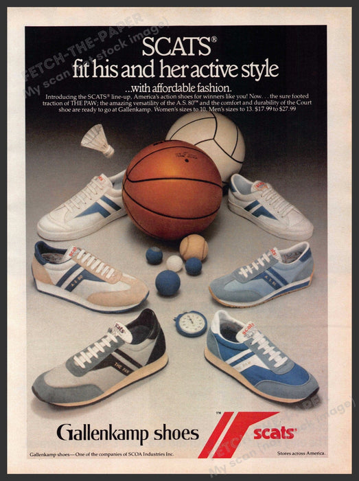 Gallenkamp Shoes SCATS 1980s Print Advertisement 1981 Gallenkamp