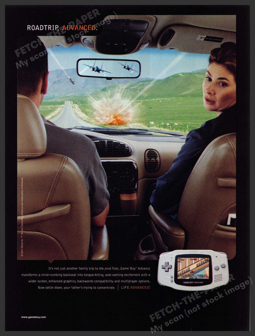 Game Boy Advance Video Game 2000s Print Advertisement 2001 Roadtrip Handheld Fetch-the-Paper