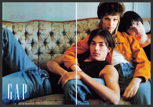 Gap 2000s Print Advertisement (2 page) 2002 Groove Teens Couch Russian Hat Gap