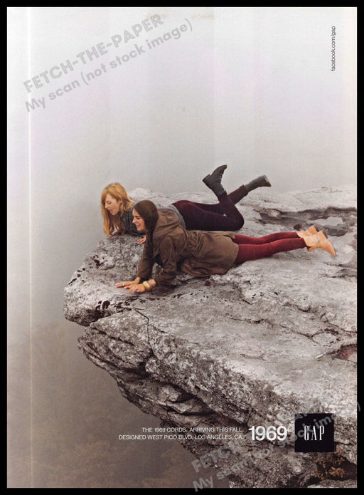 Gap 2010s Magazine Print Ad 2011 Girlfriends Legs Rock Outcropping Fog Gap