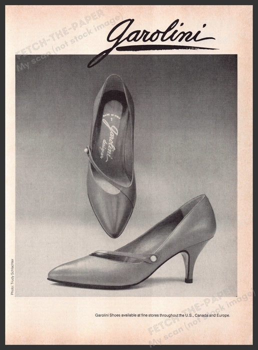 Garolini Shoes 1980s Print Ad 1982 Photo: Trudy Schlachter Fetch-the-Paper