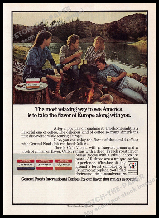 General Foods International Coffees 1970s Magazine Print Ad 1976 Traveling General Foods International