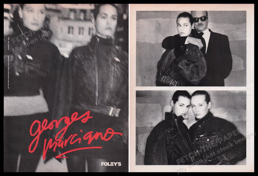 Georges Marciano 1980s Print Advertisement (2 pgs) 1987 Fetch the Paper!