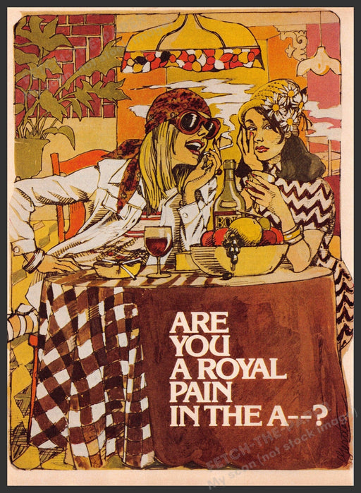 Gerry Gersten Artist 1970s Magazine Illustration 1976 "A royal pain in the ass" Fetch-the-Paper