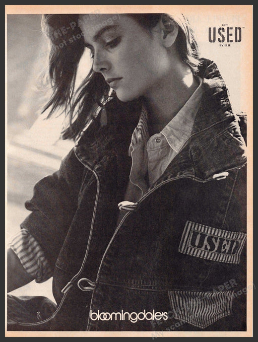 Get Used Clothing 1980s Print Advertisement 1986 Girl Denim Jacket Fetch-the-Paper