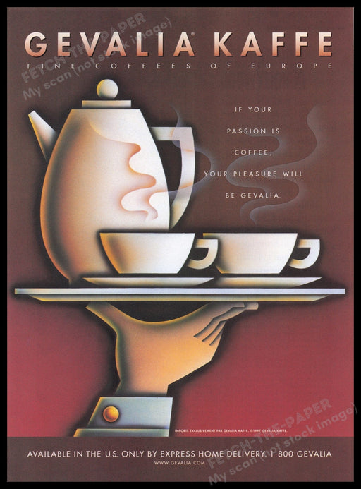 Gevalia Kaffe 1990s Print Advertisement Ad 1997 Coffee of Europe Fetch the Paper!