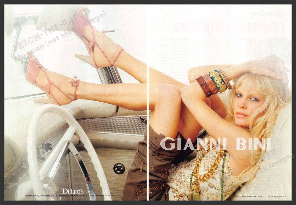 Gianni Bini Shoes 2000s Print Advertisement (2 pages) 2006 Legs Car Fetch-the-Paper