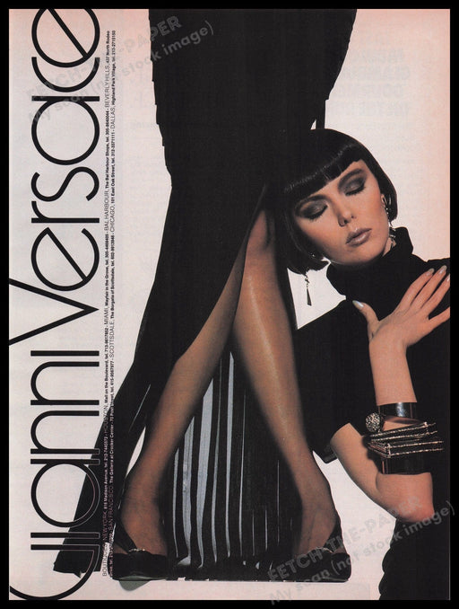 Gianni Versace Clothing & Shoes 1980s Print Advertisement Ad 1987 Legs Fetch the Paper!