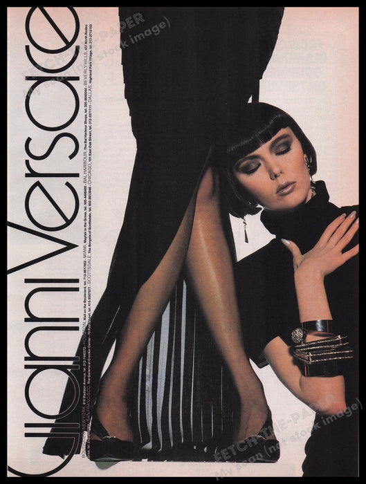 Gianni Versace Clothing & Shoes 1980s Print Advertisement Ad 1987 Legs Fetch the Paper!