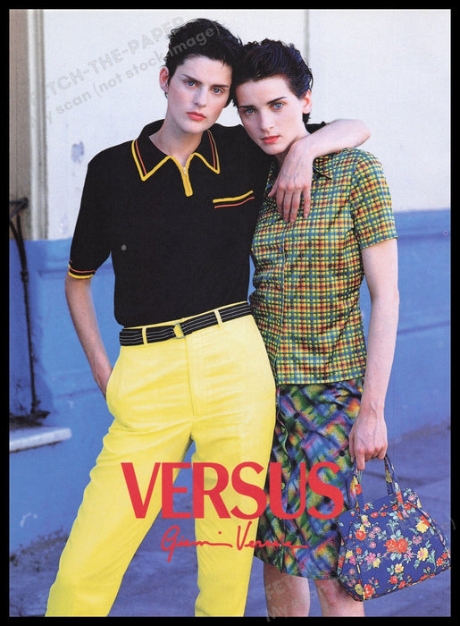 Gianni Versace Versus 1990s Print Advertisement Ad 1996 Clothing Fetch the Paper!