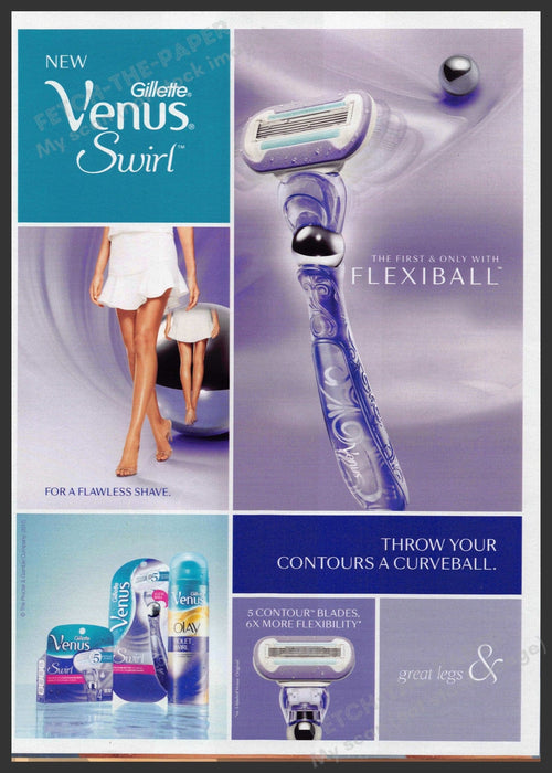 Gillette 2010s Print Advertisement Ad 2015 Venus Swirl Legs Flawless Gillette