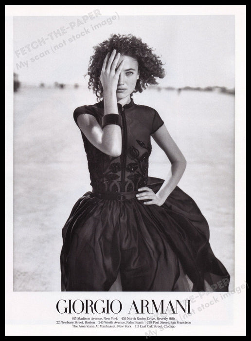 Giorgio Armani Dresses 1990s Print Advertisement Ad 1996 Sexy Model Fetch the Paper!