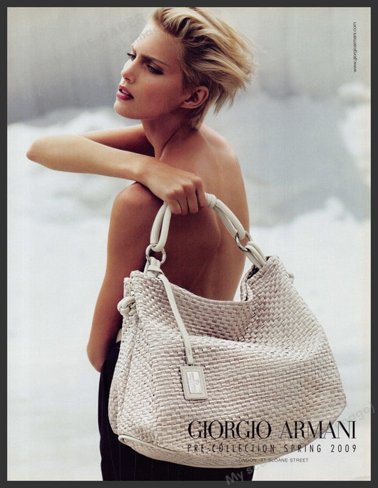 Giorgio Armani Handbags 2000s Print Advertisement Ad 2008 London Fetch-the-Paper
