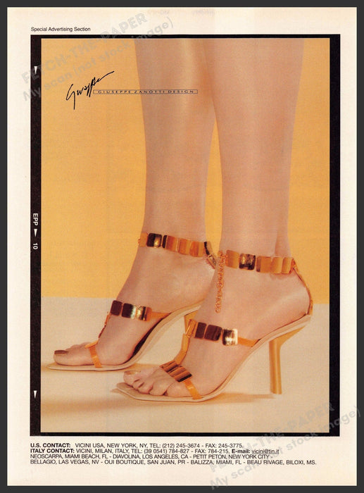 Giuseppe Zanotti 2000s Print Advertisement Ad 2000 Legs Feet Heels Shoes Giuseppe Zanotti