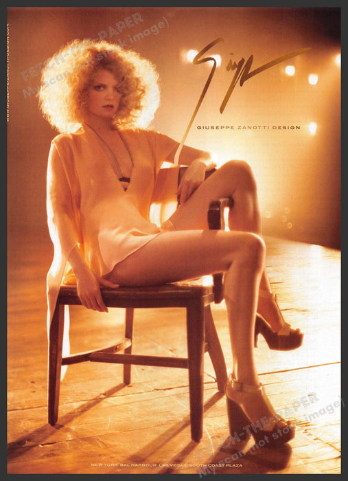 Giuseppe Zanotti 2000s Print Advertisement Ad 2006 Chair Stage Legs Model Giuseppe Zanotti