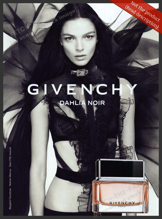 Givenchy 2010s Print Advertisement Ad 2011 Dahlia Noir Flowing Black Fabric Givenchy