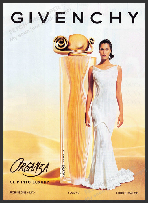 Givenchy Organza 1990s Print Advertisement 1999 Hour Glass Shape Body Fetch-the-Paper
