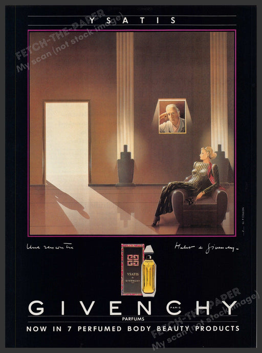 Givenchy Perfume Ysatis 1980s Print Advertisement Ad 1986 Fetch-the-Paper