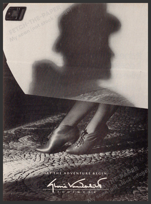 Gloria Vanderbilt 1980s Magazine Print Advertisement 1984 Footwear Legs Fish Net Gloria Vanderbilt