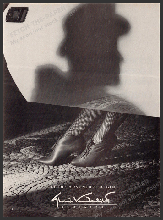 Gloria Vanderbilt 1980s Magazine Print Advertisement 1984 Footwear Legs Fish Net Gloria Vanderbilt