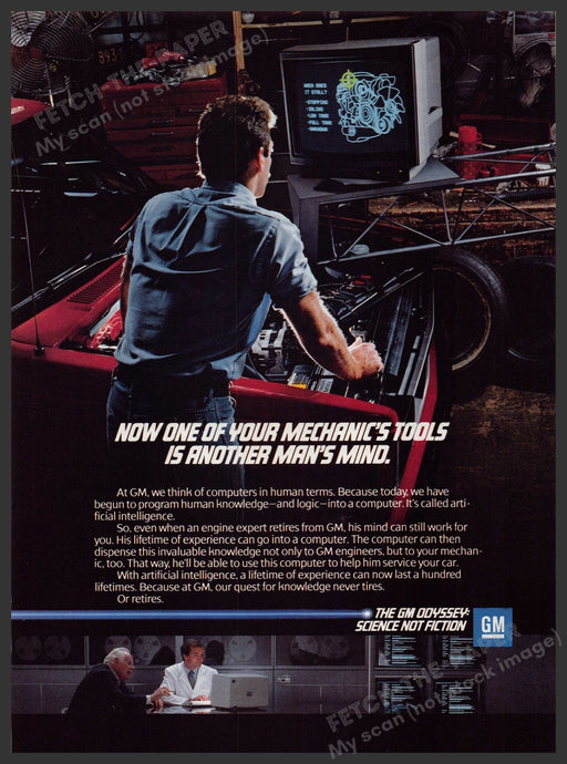 GM Odyssey AI Artificial Intelligence 1980s Print Advertisement Ad 1987 Fetch-the-Paper