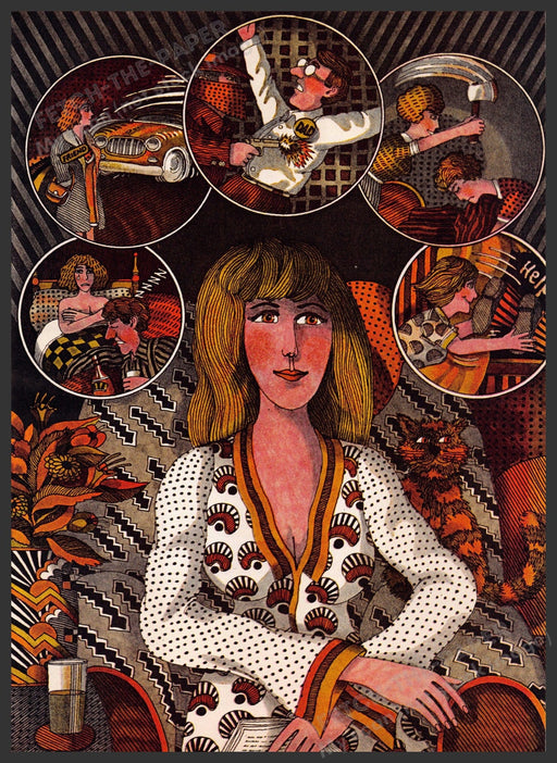 Gordon Kibbee Artist 1970s Magazine Illustration 1977 "The Dark Side of Me" Fetch-the-Paper