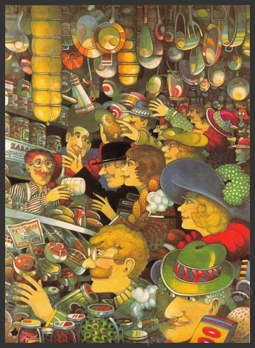 Gordon Kibbee Artist 1980s Magazine Illustration 1982 "Deli Delights" Fetch-the-Paper