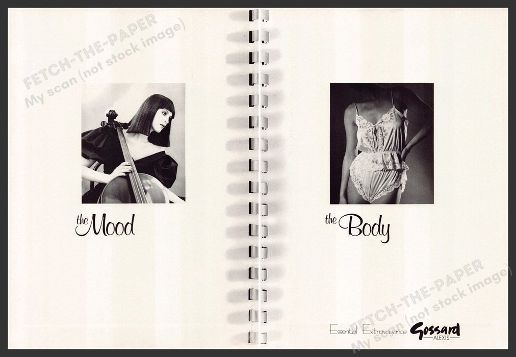 Gossard Alexis 1980s U.K. Print Advertisement (2 pgs) 1986 "The mood...the body" Gossard