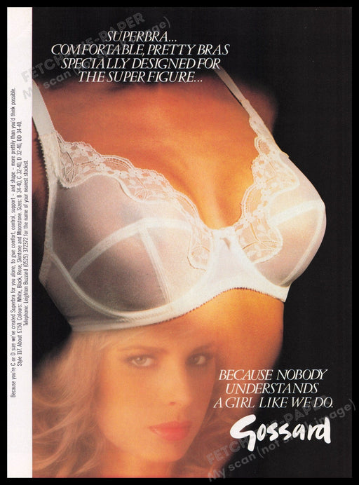 Gossard Lingerie 1980s Print Advertisement Ad 1982 Superbra Bra Girl Fetch the Paper!