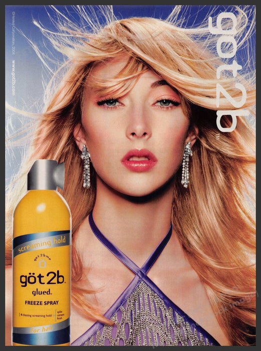 got 2b Hair 2000s Print Advertisement 2004 Blonde Glued Freeze Spray Fetch-the-Paper