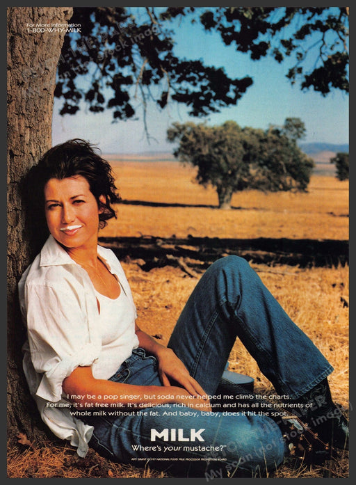Got Milk? 1990s Magazine Print Advertisement 1998 Amy Grant Singer Fetch-the-Paper