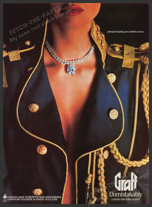 Graff Emperor Maximillian Jewelry 1980s Print Advertisement Ad 1982 UK Fetch the Paper!