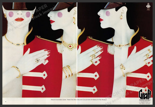 Graff Jewelry UK Royal Guard 1980s Print Advertisement (2 pages) 1982 Fetch the Paper!