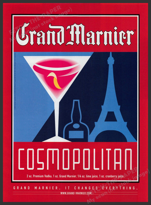 Grand Marnier Cosmopolitan Recipe 2000s Print Advertisement Ad 2002 Fetch the Paper!