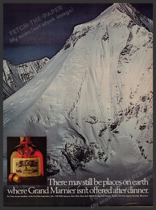 Grand Marnier Liqueur 1970s Print Advertisement 1979 Mountain Top Fetch-the-Paper