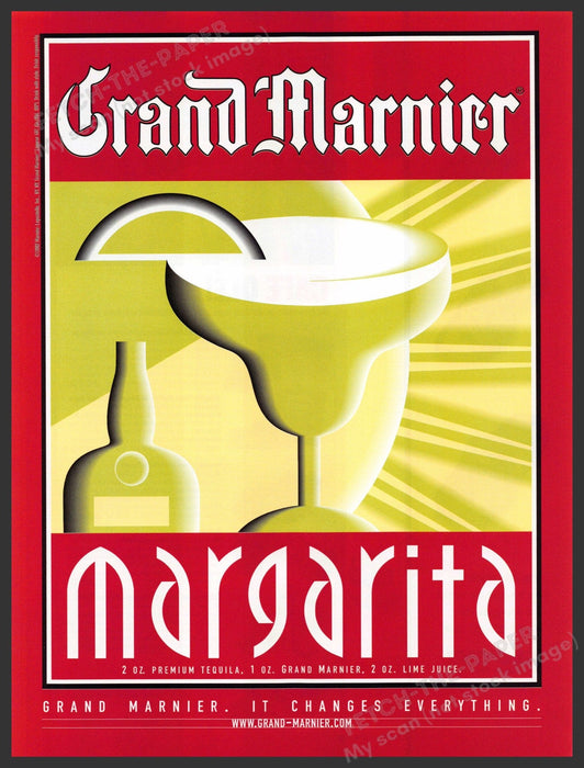 Grand Marnier Margarita 2000s Print Advertisement 2002 Lime Fetch-the-Paper